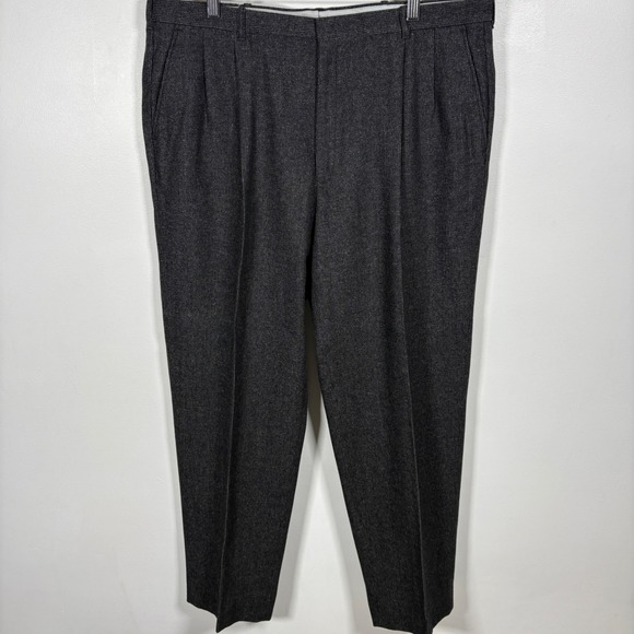 Cricketeer Other - Vintage Cricketeer Mens Charcoal Gray Wool Blend Pleated Dress Pants Trousers